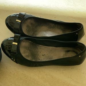Flats ballerinas black leather in good condition